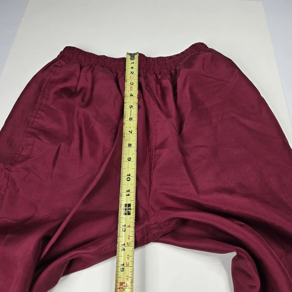 Vintage Victorias Secret 100% Silk Lounge Pants Burgundy Red Slacks Lined Small‎